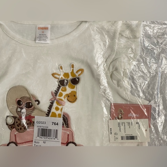 Gymboree Girls Embroidered Animal Car Top - Safari - Snow 12 - Picture 4 of 4